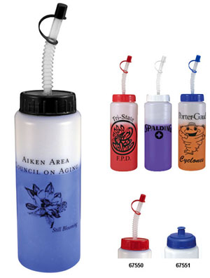 Custom Printed 32 oz Mood Sports Bottle with Straw